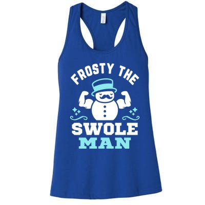 Frosty The Swole Christmas Funny Snow Gymnastics Funny Gift Women's Racerback Tank