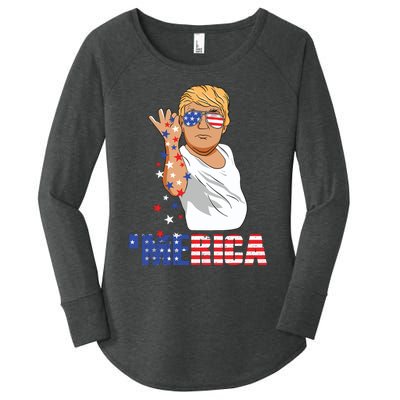 Funny Trump Salt Merica Freedom 4th Of July Gifts Tank Top Women's Perfect Tri Tunic Long Sleeve Shirt