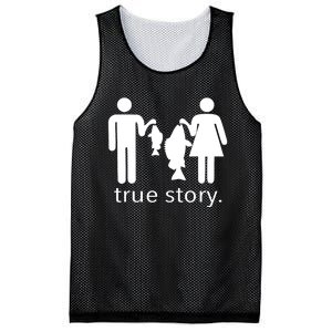 Funny True Story Fishing Gift Mesh Reversible Basketball Jersey Tank