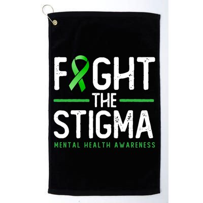 Fight The Stigma Gift Green Ribbon Tee Tal Health Awareness Great Gift Golf Towel