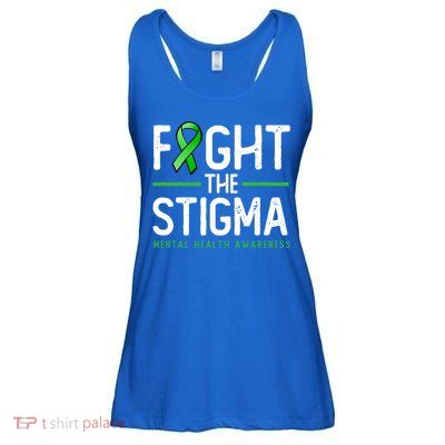 Fight The Stigma Gift Green Ribbon Tee Tal Health Awareness Great Gift Ladies Essential Flowy Tank