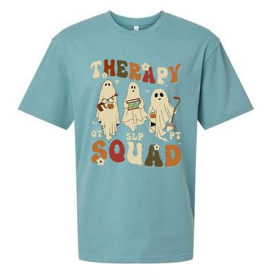 Funny Therapy Squad SLP OT PT Team Halloween Therapy Squad Sueded Cloud Jersey T-Shirt