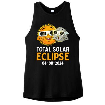 Funny Total Solar Eclipse April 8 2024 Ladies PosiCharge Tri-Blend Wicking Tank