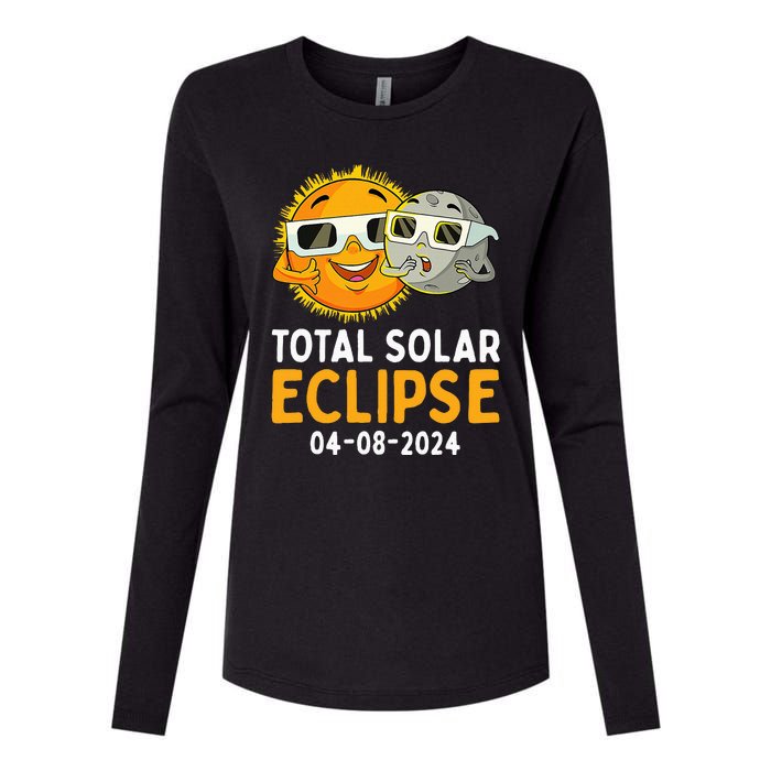 Funny Total Solar Eclipse April 8 2024 Womens Cotton Relaxed Long Sleeve T-Shirt