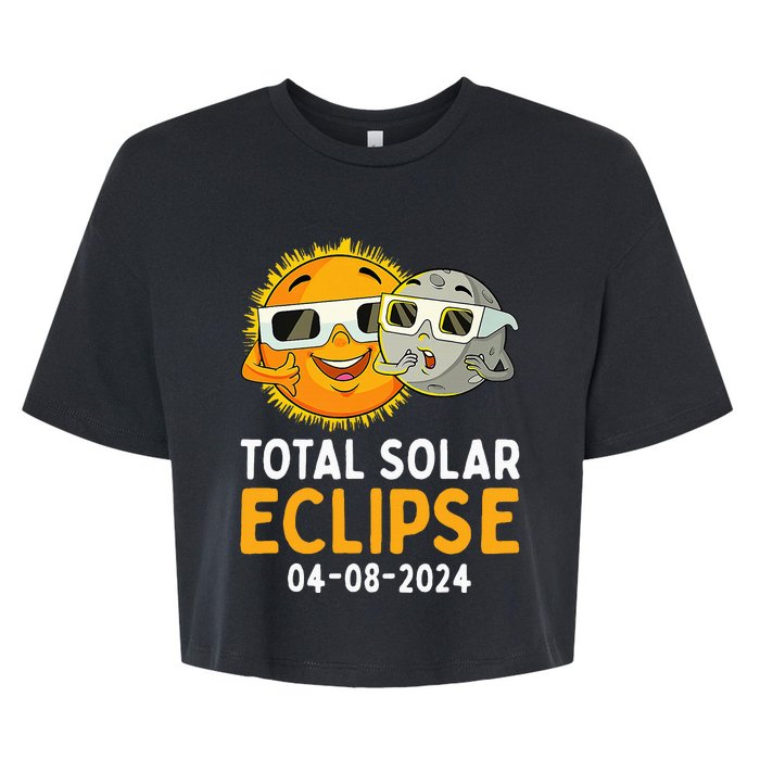 Funny Total Solar Eclipse April 8 2024 Bella+Canvas Jersey Crop Tee