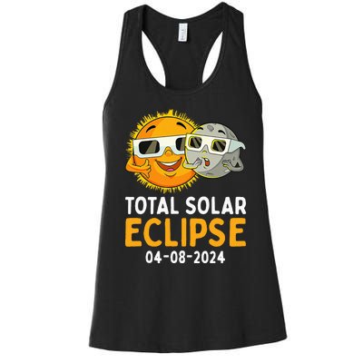 Funny Total Solar Eclipse April 8 2024 Women's Racerback Tank