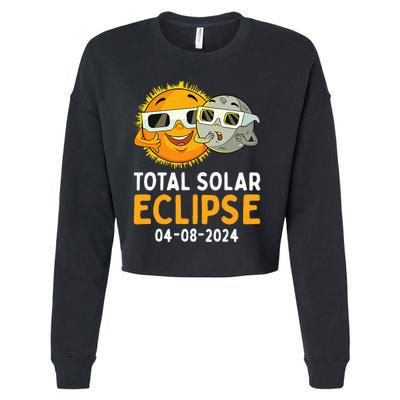 Funny Total Solar Eclipse April 8 2024 Cropped Pullover Crew