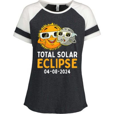 Funny Total Solar Eclipse April 8 2024 Enza Ladies Jersey Colorblock Tee