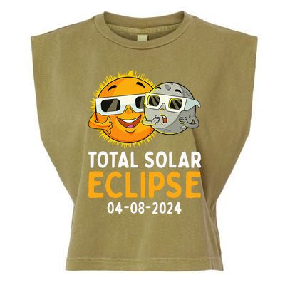 Funny Total Solar Eclipse April 8 2024 Garment-Dyed Women's Muscle Tee