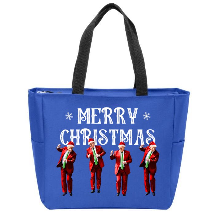 Funny Trump Santa Christmas Xmas Pajamas Holiday Zip Tote Bag