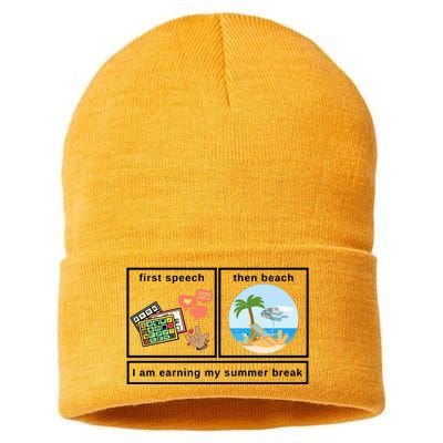 First Then Speech Therapy For Slpa Slp Sustainable Knit Beanie