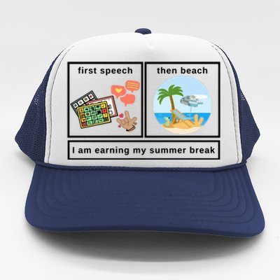 First Then Speech Therapy For Slpa Slp Trucker Hat