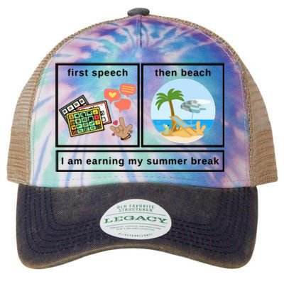 First Then Speech Therapy For Slpa Slp Legacy Tie Dye Trucker Hat