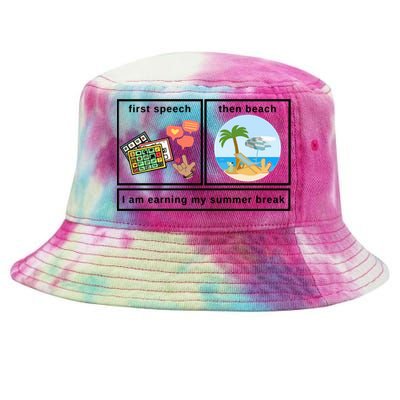 First Then Speech Therapy For Slpa Slp Tie-Dyed Bucket Hat