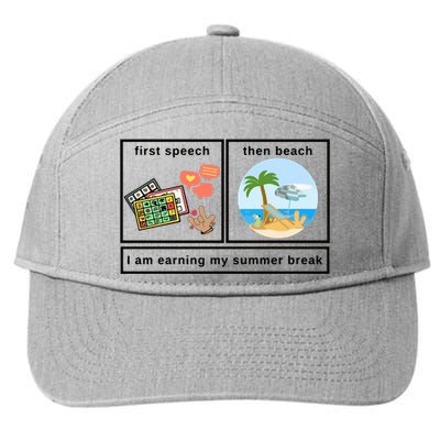 First Then Speech Therapy For Slpa Slp 7-Panel Snapback Hat