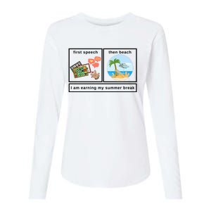 First Then Speech Therapy For Slpa Slp Womens Cotton Relaxed Long Sleeve T-Shirt