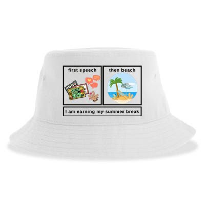 First Then Speech Therapy For Slpa Slp Sustainable Bucket Hat