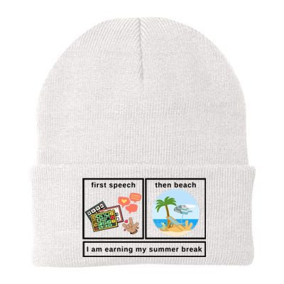 First Then Speech Therapy For Slpa Slp Knit Cap Winter Beanie