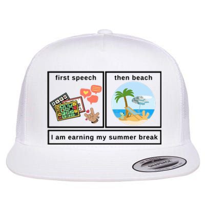 First Then Speech Therapy For Slpa Slp Flat Bill Trucker Hat