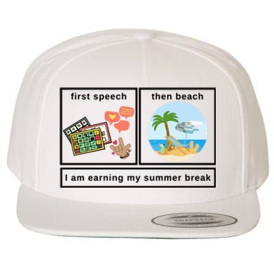 First Then Speech Therapy For Slpa Slp Wool Snapback Cap