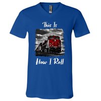 Funny Train Saying For Train Engineer & Freight Train Lovers V-Neck T-Shirt