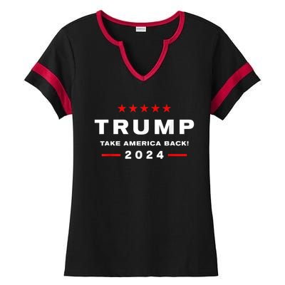 Free Trump Supporters Pro Trump Trump 2024 Take America Back Ladies Halftime Notch Neck Tee