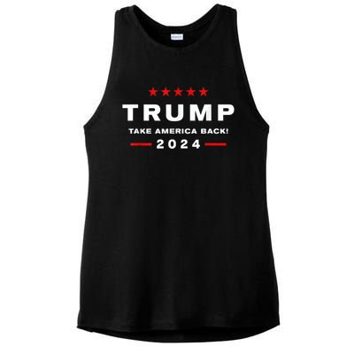 Free Trump Supporters Pro Trump Trump 2024 Take America Back Ladies PosiCharge Tri-Blend Wicking Tank