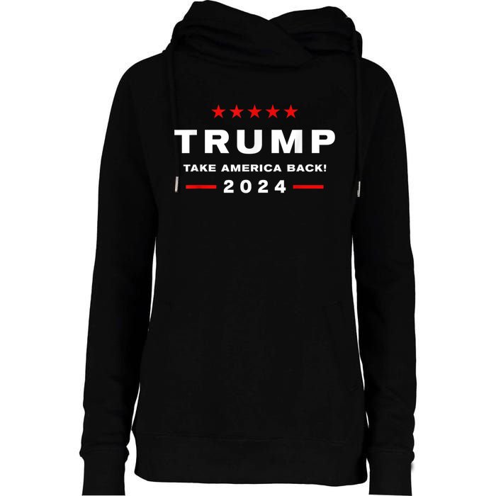 Free Trump Supporters Pro Trump Trump 2024 Take America Back Womens Funnel Neck Pullover Hood