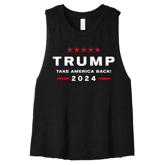 Free Trump Supporters Pro Trump Trump 2024 Take America Back Women's Racerback Cropped Tank