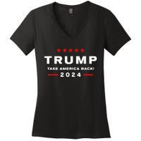 Free Trump Supporters Pro Trump Trump 2024 Take America Back Women's V-Neck T-Shirt