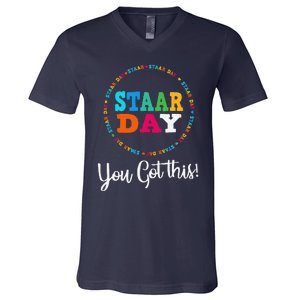 Funny Test STAAR Day Mode On Teacher Testing Ideas School Funny V-Neck T-Shirt