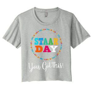 Funny Test STAAR Day Mode On Teacher Testing Ideas School Funny Women's Crop Top Tee