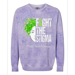 Fight The Stigma Mental Health Awareness Colorblast Crewneck Sweatshirt