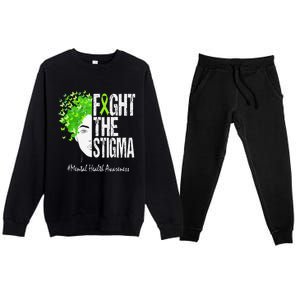 Fight The Stigma Mental Health Awareness Premium Crewneck Sweatsuit Set