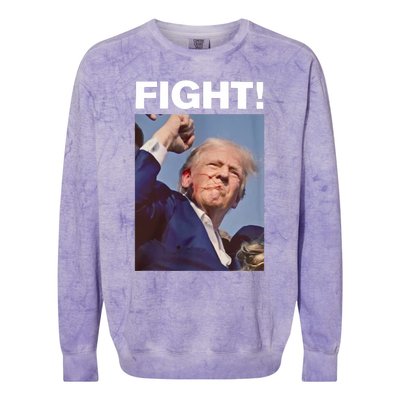 Fight! Trump Shot Trump Rally Fight For America Colorblast Crewneck Sweatshirt