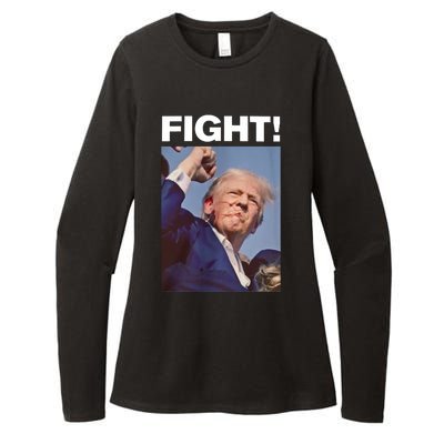 Fight! Trump Shot Trump Rally Fight For America Womens CVC Long Sleeve Shirt