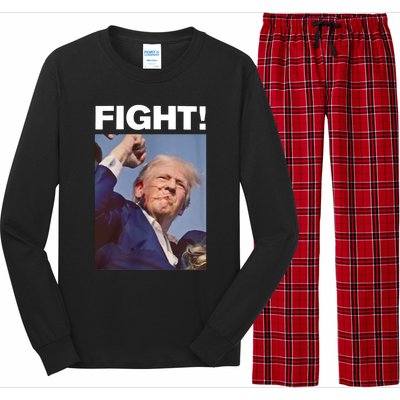 Fight! Trump Shot Trump Rally Fight For America Long Sleeve Pajama Set