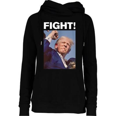 Fight! Trump Shot Trump Rally Fight For America Womens Funnel Neck Pullover Hood