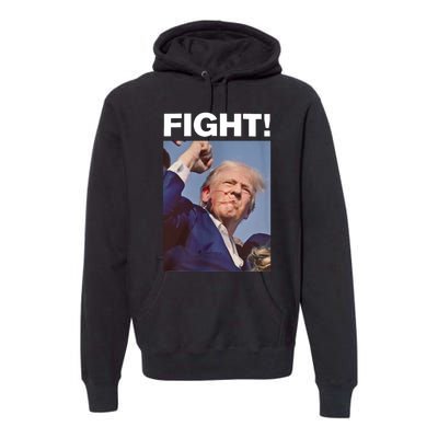 Fight! Trump Shot Trump Rally Fight For America Premium Hoodie