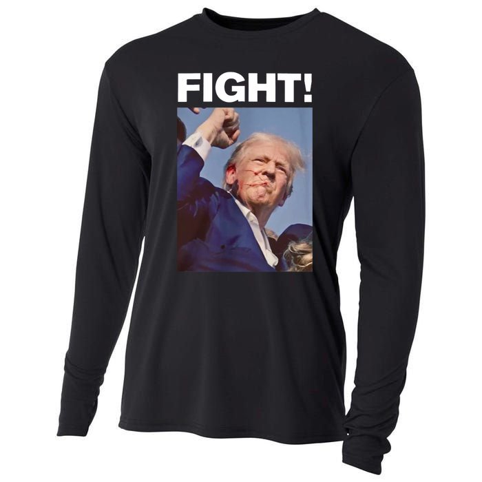 Fight! Trump Shot Trump Rally Fight For America Cooling Performance Long Sleeve Crew