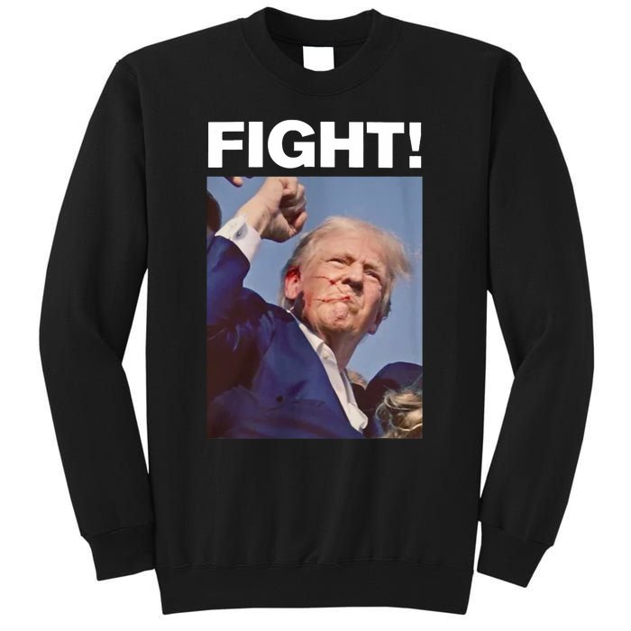 Fight! Trump Shot Trump Rally Fight For America Tall Sweatshirt