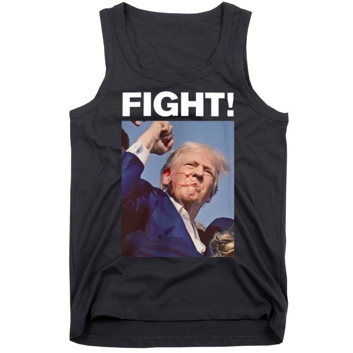 Fight! Trump Shot Trump Rally Fight For America Tank Top