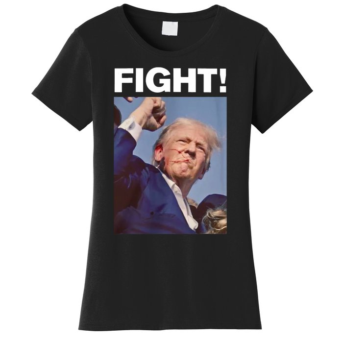 Fight! Trump Shot Trump Rally Fight For America Women's T-Shirt