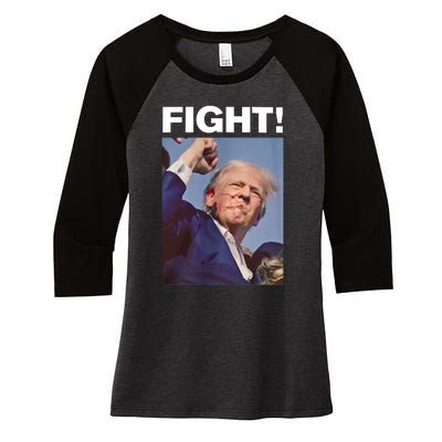 Fight! Trump Shot Trump Rally Fight For America Women's Tri-Blend 3/4-Sleeve Raglan Shirt