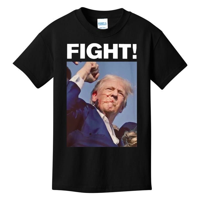 Fight! Trump Shot Trump Rally Fight For America Kids T-Shirt