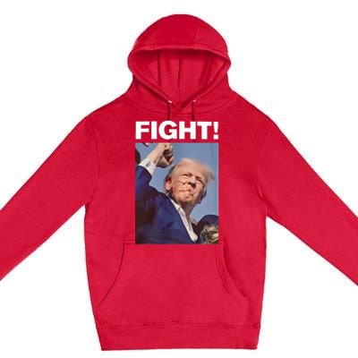 Fight! Trump Shot Trump Rally Fight For America Premium Pullover Hoodie