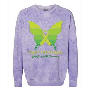 Fight The Stigma Mental Health Awareness Colorblast Crewneck Sweatshirt