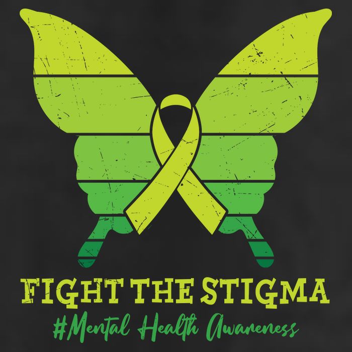 Fight The Stigma Mental Health Awareness 7 Panel Mesh Trucker Snapback Hat