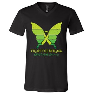 Fight The Stigma Mental Health Awareness V-Neck T-Shirt