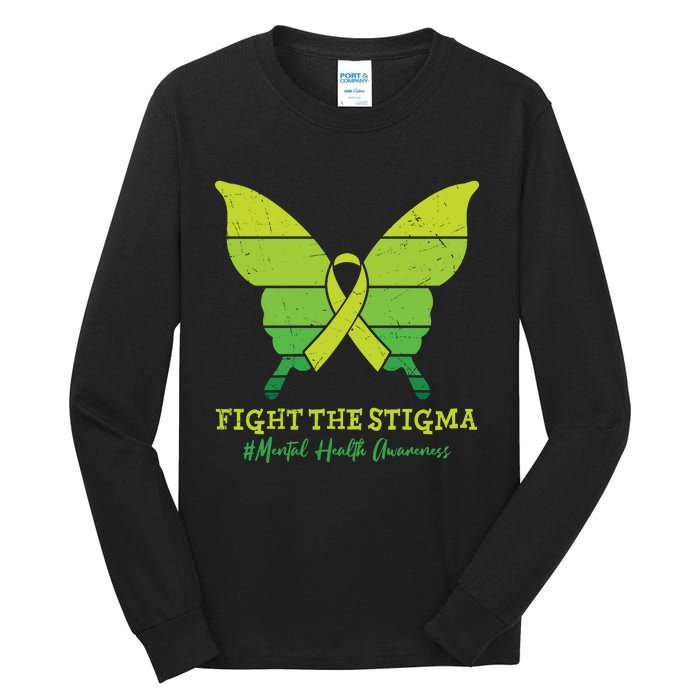 Fight The Stigma Mental Health Awareness Tall Long Sleeve T-Shirt